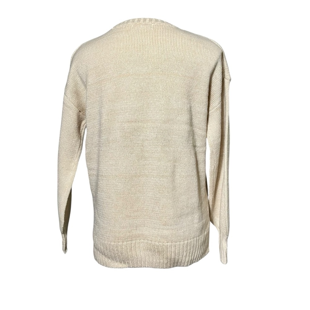 89th + Madison Heathered Oatmeal Cable Knit Sweater Size Medium New - Picture 4 of 6